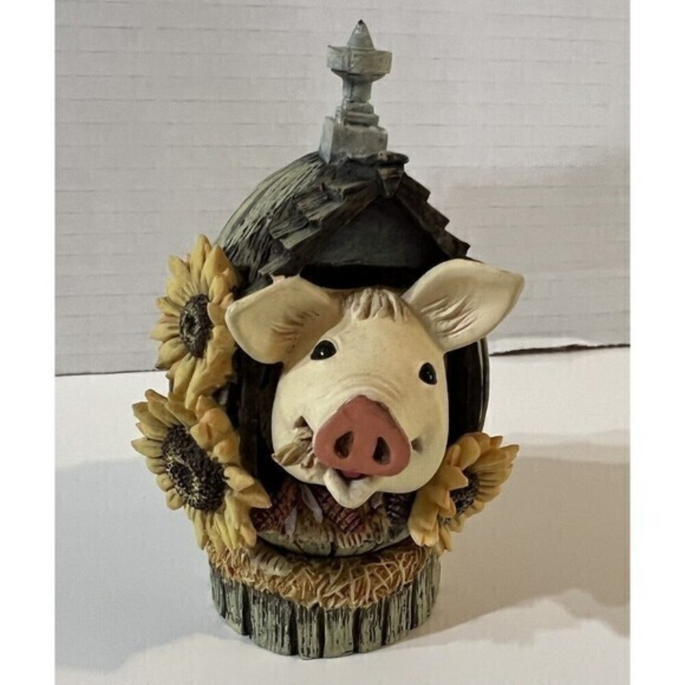Sunny Side Up Egg by Herrero Sunflower Pig Figurine Hand Painted Limited Edition